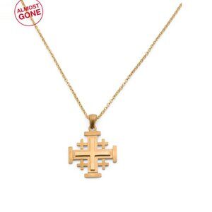 I. REISS Gold Made In Israel 14kt Gold Jerusalem Cross Pendant Necklace